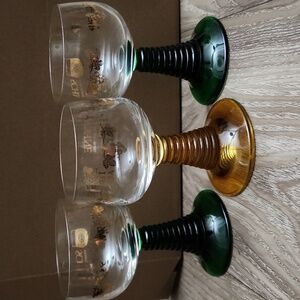 Vintage Schmitt Sohne Weinkellerei West Germany Roemer Beehive Stem Glasses 0.1